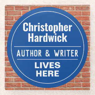 Fun Author & Writer Wall Plaque Style Glasuntersetzer
