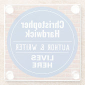 Fun Author & Writer Wall Plaque Style Glasuntersetzer (Rückseite)