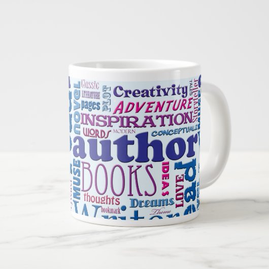 Fun Authors Muster Jumbo-Tasse (Vorderseite Rechts)