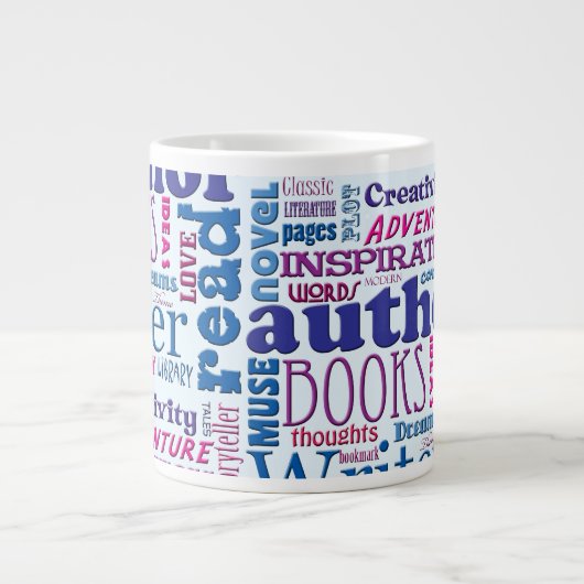 Fun Authors Muster Jumbo-Tasse (Vorderseite)