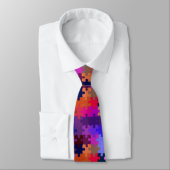 Fun Autism Awareness Puzzle Neck Tie Krawatte (Gebunden)