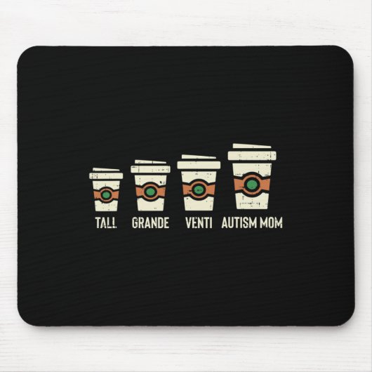 Fun Autismus Mama Kaffeebewusstsein Mütter Tag Mousepad (Vorne)
