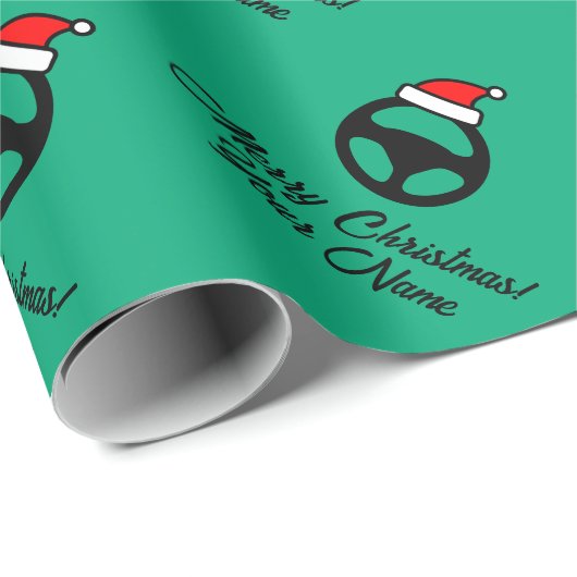 Fun automotive car steering wheel custom Christmas Geschenkpapier (Rolleneckpunkt)