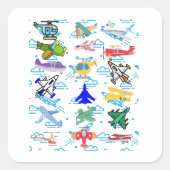 Fun Aviation Quadratischer Aufkleber (Vorderseite)