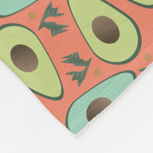 Fun Avocado Halbgrün Muster Fleecedecke (Ecke)