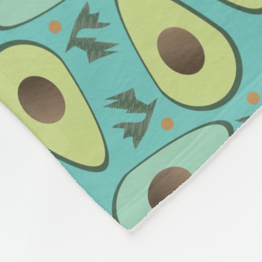 Fun Avocado Halbgrün Muster Fleecedecke (Ecke)
