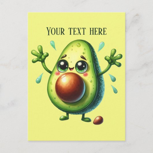 Fun Avocado hinzufügen Text Postkarte (Vorderseite)