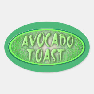 Fun Avocado Toast Liebe Retro Decal Ovaler Aufkleber