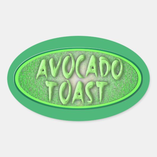 Fun Avocado Toast Liebe Retro Decal Ovaler Aufkleber (Vorderseite)