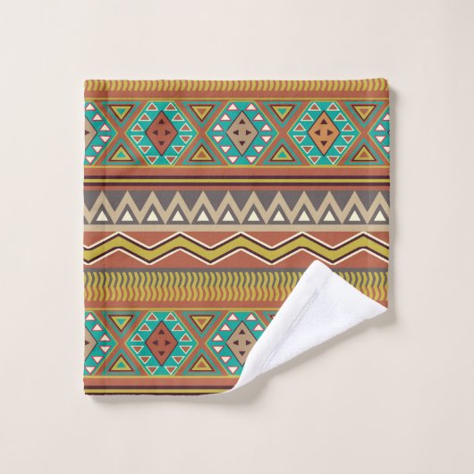 Fun Aztec Muster Nummer drei Handtuch Set (Waschlappen)