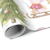 Fun Baby Animals Stars Trees Weihnachten Geschenkpapier (Rolleneckpunkt)