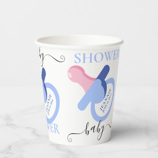Fun Baby Binky BABY SHOWER Pappbecher (Rückseite)