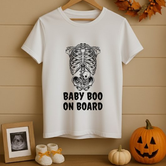 Fun Baby Boo on board Skeleton Maternity Halloween T-Shirt