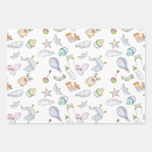 Fun Baby Dinge  Geschenkpapier Set (Vorderseite 3)