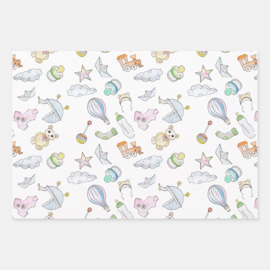 Fun Baby Dinge  Geschenkpapier Set (Vorderseite)