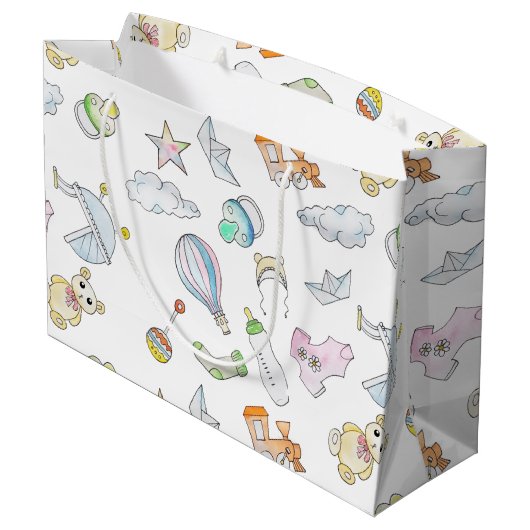 Fun Baby Dinge Große Geschenktüte (Rückseite Schrägansicht)