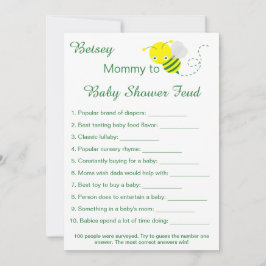 Fun Baby Dusche Feud Spielkarten Einladung