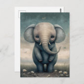 Fun Baby Elephant Postcard Postkarte (Vorne/Hinten)