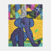 Fun Baby Elephant - quillike Design Fleecedecke (Vorderseite)