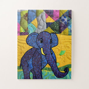 Fun Baby Elephant - quillike Design Puzzle
