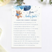 Fun Baby Facts Game Baby Shower Teddy Bear Card Einladung