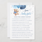 Fun Baby Facts Game Baby Shower Teddy Bear Card Einladung (Vorderseite)