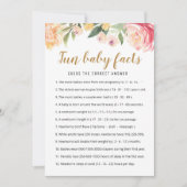 Fun Baby Facts Game with Answers Baby Shower Card Einladung (Vorderseite)