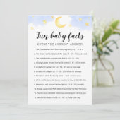 Fun Baby Facts Game with Answers Baby Shower Card Einladung (Stehend Vorderseite)