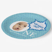 Fun Baby Foto Collage Personalisiert Pappteller (Schrägansicht)