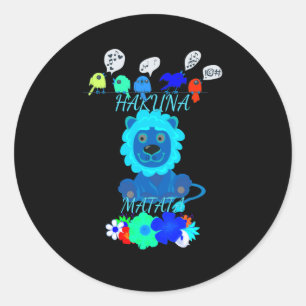 Fun Baby Lion Simba Kenya Mara Safari Runder Aufkleber