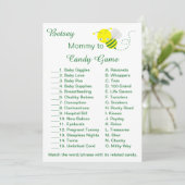 Fun Baby Shower Candy Game Cards Einladung (Stehend Vorderseite)