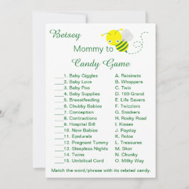Fun Baby Shower Candy Game Cards Einladung