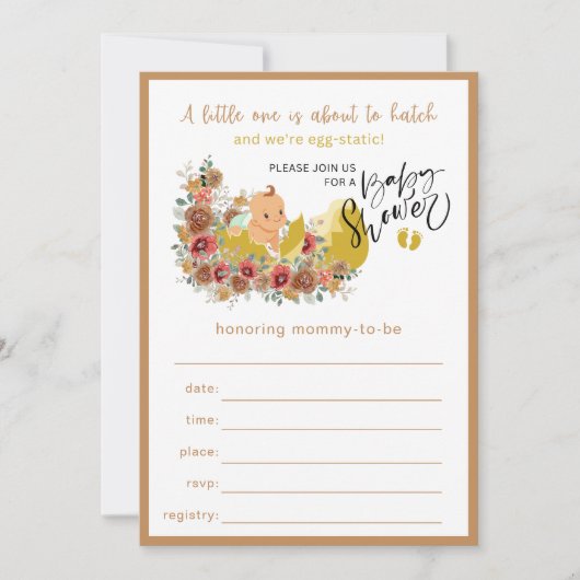 Fun Baby Shower füllen Einladung Nr. 1 (Vorderseite)