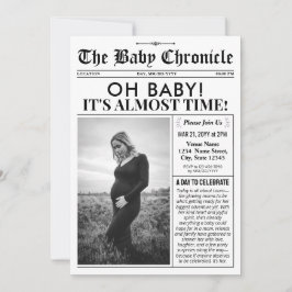 Fun Baby Shower Invitation | Newspaper Baby Invite Feiertagskarte