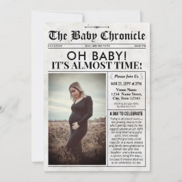 Fun Baby Shower Invitation | Newspaper Baby Invite Feiertagskarte