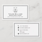 Fun Babysitter Babysitting Nanny Teddy Schwarz-wei Visitenkarte (Vorne/Hinten)