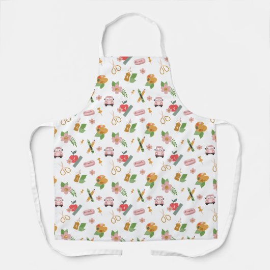 Fun Back to School Lehrer liefert Muster Schürze (Vorderseite)