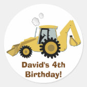 Fun Backhoe Konstruktion Personalisiert Aufkleber (Vorderseite)