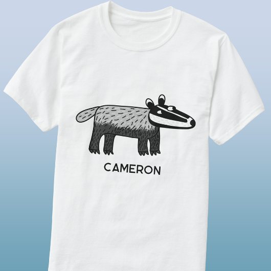 Fun Badger Personalisiert Name T-Shirt
