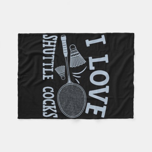 Fun Badminton Player Match Game Joke Fleecedecke (Vorderseite (Horizontal))