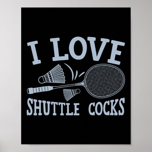 Fun Badminton Player Match Game Joke Poster (Vorne)