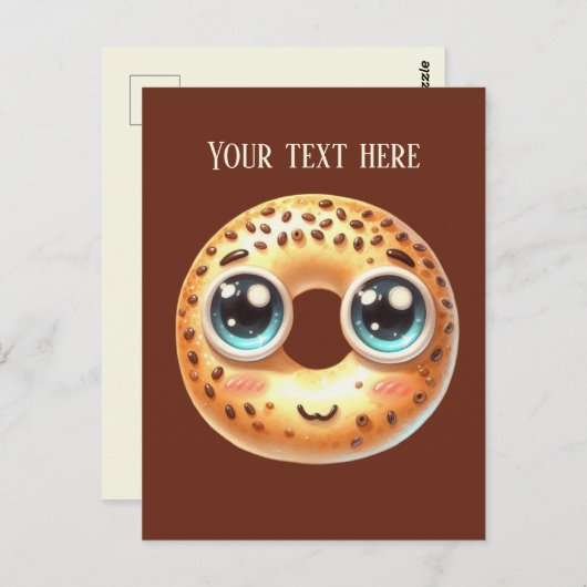 Fun Bagel Liebhaber fügen Text Postkarte (Vorne/Hinten)
