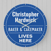 Fun Baker & Cake Maker Wall Plaque Stil Große Wanduhr