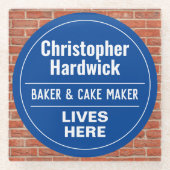 Fun Baker & Cake Maker Wall Plaque STyle Glasuntersetzer (Vorderseite)