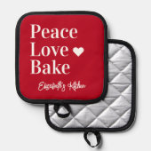 Fun Baker Personalisiert Red Topflappen (Vorderseite/Rückseite)