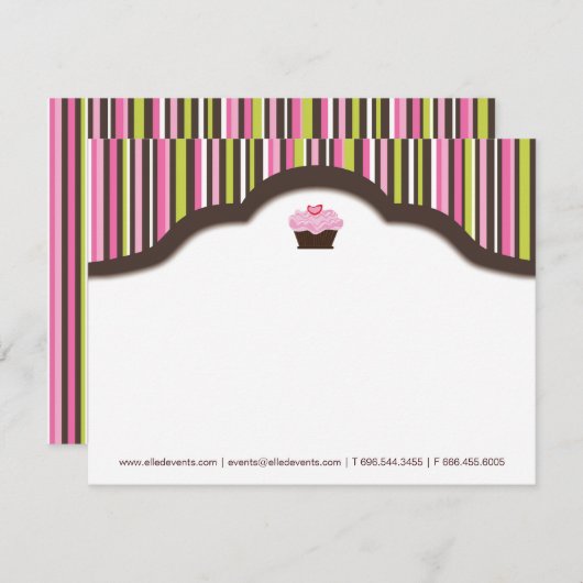 Fun Bakery | Cupcake Notecards Mitteilungskarte (Vorne/Hinten)