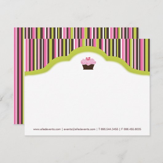 Fun Bakery | Cupcake Notecards Mitteilungskarte (Vorne/Hinten)