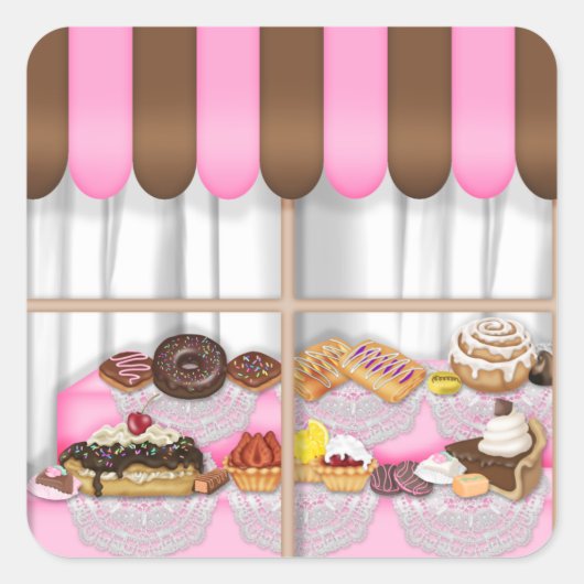 Fun Bakery Sweet Leckereien Aufkleber (Vorderseite)