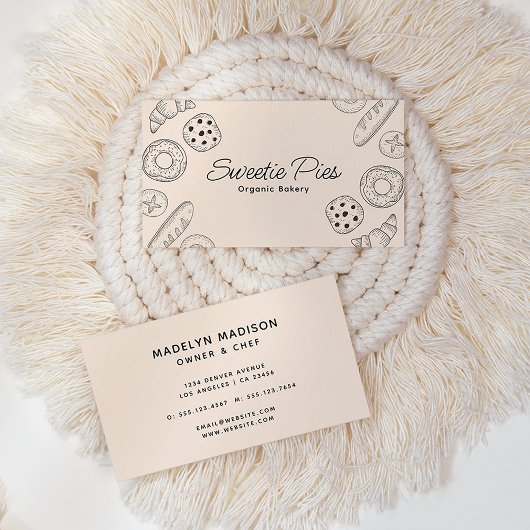 Fun Baking & Cooking Black & Beige Visitenkarte