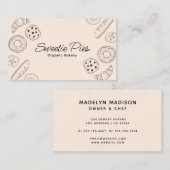 Fun Baking & Cooking Black & Beige Visitenkarte (Vorne/Hinten)